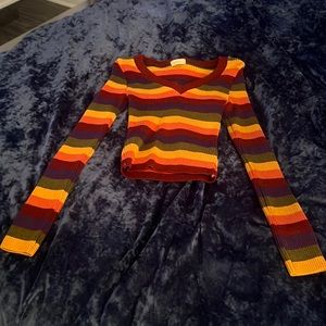 Colorful striped long sleeve top